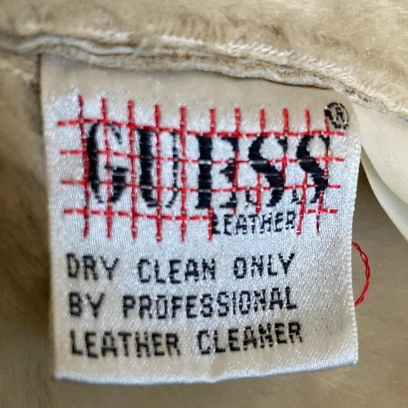 EUC Vintage Guess tan suede jacket 🧥 with plush warm lining Large - Picture 8 of 9